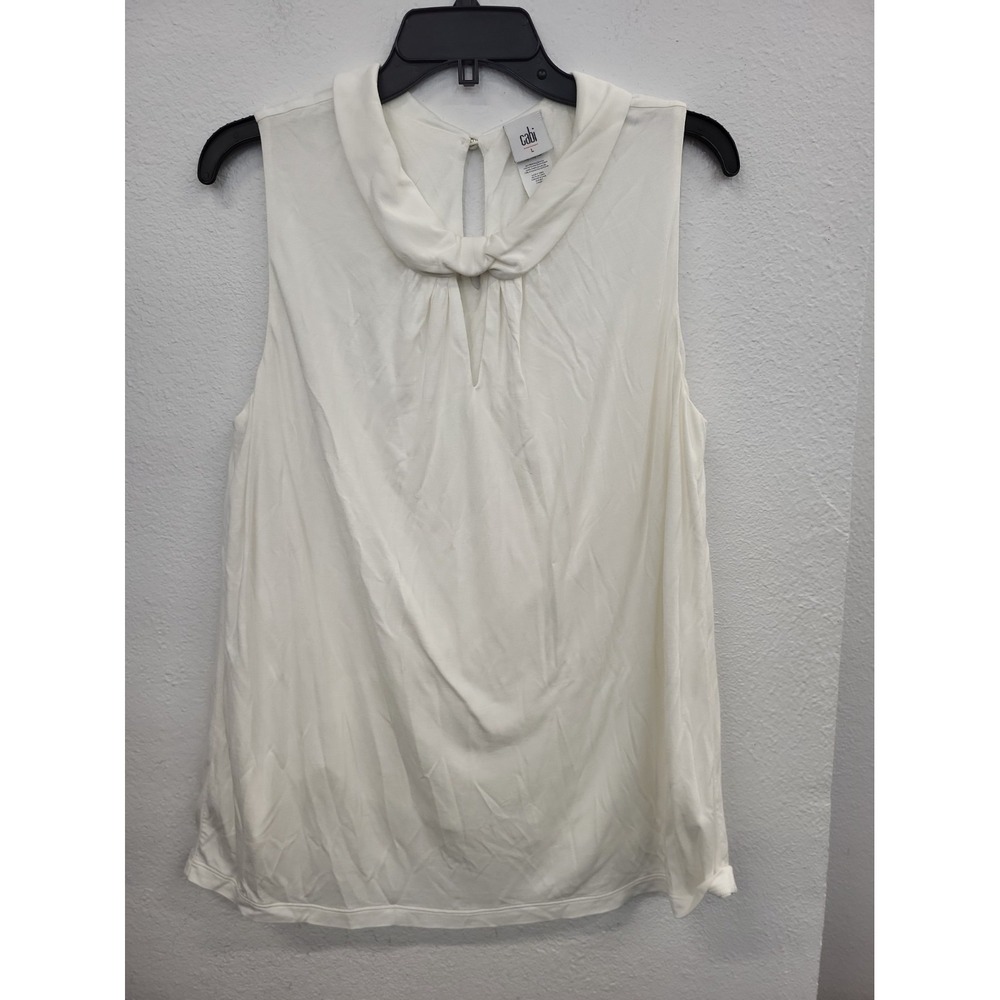 Cabi White Sleeveless Blouse, Size Large